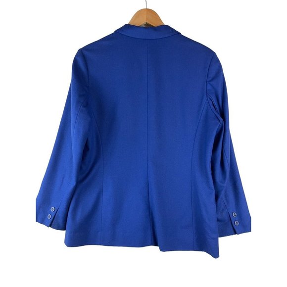 Vintage Pendleton Wool Blazer Women Size 12* Cobalt Blue Suit Jacket Teal Lining - Picture 3 of 16